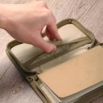 Canvas Pocket Journal Cover with Zipper For Notebook Passport Phone Pen Card Money Outdoor Activities