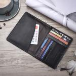 New Soft Genuine Leather Man's Passport Cover ID Card Case Purse Bank Credit Card Holder Travel Wallet For Men Black Brown
