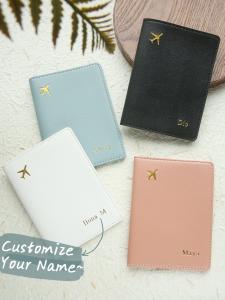 Personalized Passport Cover Customized Hot Stamping Name Passport Customize Letters Cover Passport Holder Cover Travel Wallet