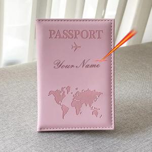 Customized EU European Union Passport Cover Couple Map Passport Book Covers Women Travel Personalised Wedding Drop Shipping
