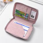 Waterproof Leather Passport Cover with Zipper Multi Pocket Travel Wallet for Credit Cards Tickets Boarding Passes