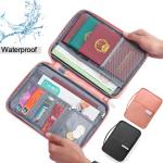 Unisex Women Men Waterproof Travel Passport Holder Cover Case Multi-Function Family Document Organizer Travel Accessories Bag