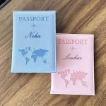 Customized EU European Union Passport Cover Couple Map Passport Book Covers Women Travel Personalised Wedding Drop Shipping