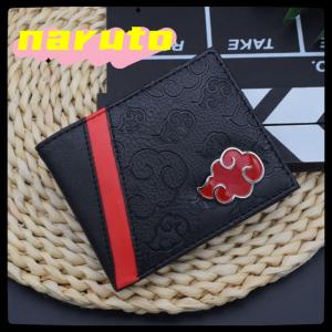 Naruto Sasuke Akatsuki organization red cloud cartoon wallet pu men's wallet card holder passport cover  luxury birthday gift