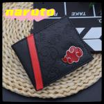 Naruto Sasuke Akatsuki organization red cloud cartoon wallet pu men's wallet card holder passport cover  luxury birthday gift