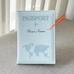Customized EU European Union Passport Cover Couple Map Passport Book Covers Women Travel Personalised Wedding Drop Shipping