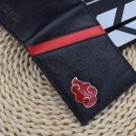 Naruto Sasuke Akatsuki organization red cloud cartoon wallet pu men's wallet card holder passport cover  luxury birthday gift