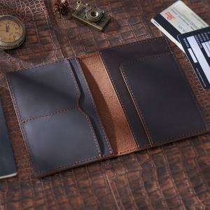 Genuine Leather Passport Holder for Men - Vintage Travel Wallet, Handmade Cowhide Document Organizer, RFID Blocking Cover