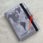 Rfid Blocking Personalised Passport Cover World Map Compass with Elastic Band Travel Essentials Passport Holder