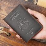 Spanish Passport Cover - Genuine Crazy Horse Leather, Durable Business Travel Wallet, Unisex RFID Blocking Funda Pasaporte