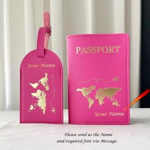 Personalised Passport Cover EU Map Cute Map Passport Case with Luggage Tags Travel Wallet Organizer Travel Accessories