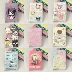 Kawaii Hello Kitty Kuromi My Melody PU Leather Passport Card Cover Bag Anime Portable Cartoon Travel Passport Protection Case