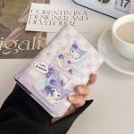 Kawaii Hello Kitty Kuromi My Melody PU Leather Passport Card Cover Bag Anime Portable Cartoon Travel Passport Protection Case