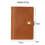 Cow Leather Journal Cover for Field Notes Portable Refillable Notepad with Pen Holder Pocket Notebooks Fits 3.5'' X 5.5'' Diary