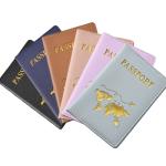Hot Stamping Map Design Passpor Holder Case Women Men Pu Leather Travel Passport Protection Cover Ticket Clip Integrated