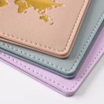 Hot Stamping Map Design Passpor Holder Case Women Men Pu Leather Travel Passport Protection Cover Ticket Clip Integrated