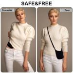 RFID Hidden Money Wallet, Travel Pouch Under Clothes, Undergarment Crossbody Secert Body Pouch for Passport Money Card Phone