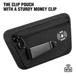 RFID Hidden Clip Wallet Detachable Clip On Stash Money Belt Travel Pouch Multifunctional Credit Card/Id Holder for Women & Men
