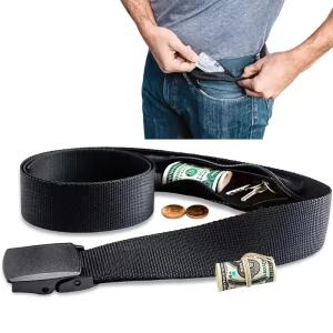 New Travel Cash Anti Theft Belt Waist Bag Women Portable Hidden Money Strap Belt Wallet Waist Pack Men Hiding Belt For Men Women
