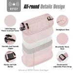 MoKo Secure Travel Money Belt Undercover Hidden RFID Blocking Travel Wallet Anti-Theft Passport Wallets for Men Women