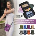 RFID Protection Passport Holder Travel Neck Pouch Anti-theft Wallet Hidden Money Document Card Holder Waterproof Large Organizer