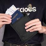 Anti-Theft RFID Blocking Undercover Hidden Keychain Wallet Stash Money Belt Travel Pouch Passport Holder