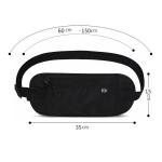 Travel Phone Belt RFID Blocking Waterproof Waist Bag Fanny Pack Hidden Wallet Signal RFID Blocker Passport Holder Bag 15*35cm