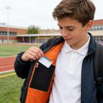 High Quality with Zipper Sew-in Side Hiddens Pocket Solid Color canvas Inside Security Pocket Durable Travel Wallet Pouch