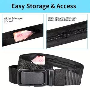 New Travel Cash Anti Theft Belt Waist Bag Women Portable Hidden Money Strap Belt Wallet Waist Pack Men Hiding Belt For Men Women