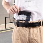 Hidden Foldable Coin Purse Travel Touch Fastener Waist Belt Bag for Women/Men Small Wallet for Credit Card ID Cash Passport Case