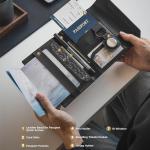 RFID Blocking Passport Holder with Magnetic Closure Anti-Theft Travel Document Organizer With SIM Card Slot