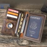 Custom Logo Genuine Leather Slim Travel Passport Holder Wallet Minimalist Rfid Travel Document Organizer Wallet Leather