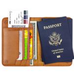 Passport Cover Case Protect Book RFID Blocking Passport Holder Magnetic Closure Travel Organizer for Documents Leather Wallet