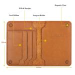 Passport Cover Case Protect Book RFID Blocking Passport Holder Magnetic Closure Travel Organizer for Documents Leather Wallet