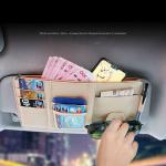 Car Sun Visor Organizer Storage Travel Document Holder With Multi-Pocket PU Leather Cards Receipts Pouch With Zip
