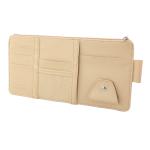 Car Sun Visor Organizer Storage Travel Document Holder With Multi-Pocket PU Leather Cards Receipts Pouch With Zip