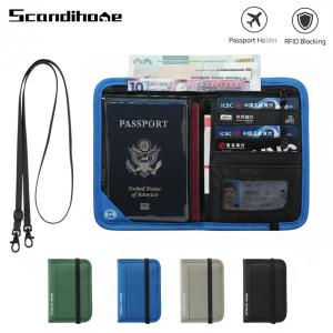 RFID Travel Wallet Passport Holder Credit Card Organizer Zipper Pouch Document Organizer Anti Theft Travel Accessories