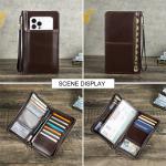CONTACT'S Genuine Leather Men Passport Cover with Pen Slot Family Passport Travel Wallets ID Card Bag Organizer Document Pouch