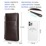 CONTACT'S Genuine Leather Men Passport Cover with Pen Slot Family Passport Travel Wallets ID Card Bag Organizer Document Pouch