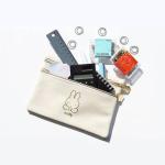 Kawaii Miffy Double-Zipper Document Pouch Faux Fur Organizer Dual Compartments for School/Travel Stationery Diary Small Items​