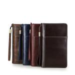 CONTACT'S Genuine Leather Men Passport Cover with Pen Slot Family Passport Travel Wallets ID Card Bag Organizer Document Pouch