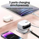Elough 65W USB Type C Phone Charger Universal Travel Adapter Retractable Fast Charging USB C Cable For iPhone 16 Samsung Laptop