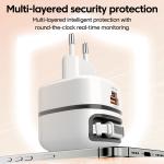 Elough 65W USB Type C Phone Charger Universal Travel Adapter Retractable Fast Charging USB C Cable For iPhone 16 Samsung Laptop