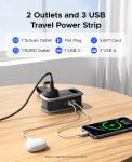 ORICO EU Plug Electrical Power Strip 2 AC Outlets 2 USB 1.1M Extension Cord  Ports 15.5W Fast Charging Universal Travel Adapter