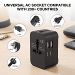 Dual USB Ports Universal Travel Adapter UK to EU Plug Adapter Wall Charger AC Power Converter World for USA EU UK AUS