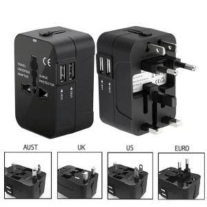 Dual USB Ports Universal Travel Adapter UK to EU Plug Adapter Wall Charger AC Power Converter for EU UK US AU AC Power Charger