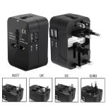 Dual USB Ports Universal Travel Adapter UK to EU Plug Adapter Wall Charger AC Power Converter World for USA EU UK AUS