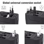 Dual USB Ports Universal Travel Adapter UK to EU Plug Adapter Wall Charger AC Power Converter World for USA EU UK AUS