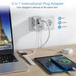 TESSAN Universal Travel Adapter Worldwide with USB & Type C, International Plug All-in-one Wall Charger for US EU UK AUS Travel