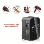 Universal AC power adapter with dual USB charging ports, universal travel plugs and sockets, EU-US AC power adapter
